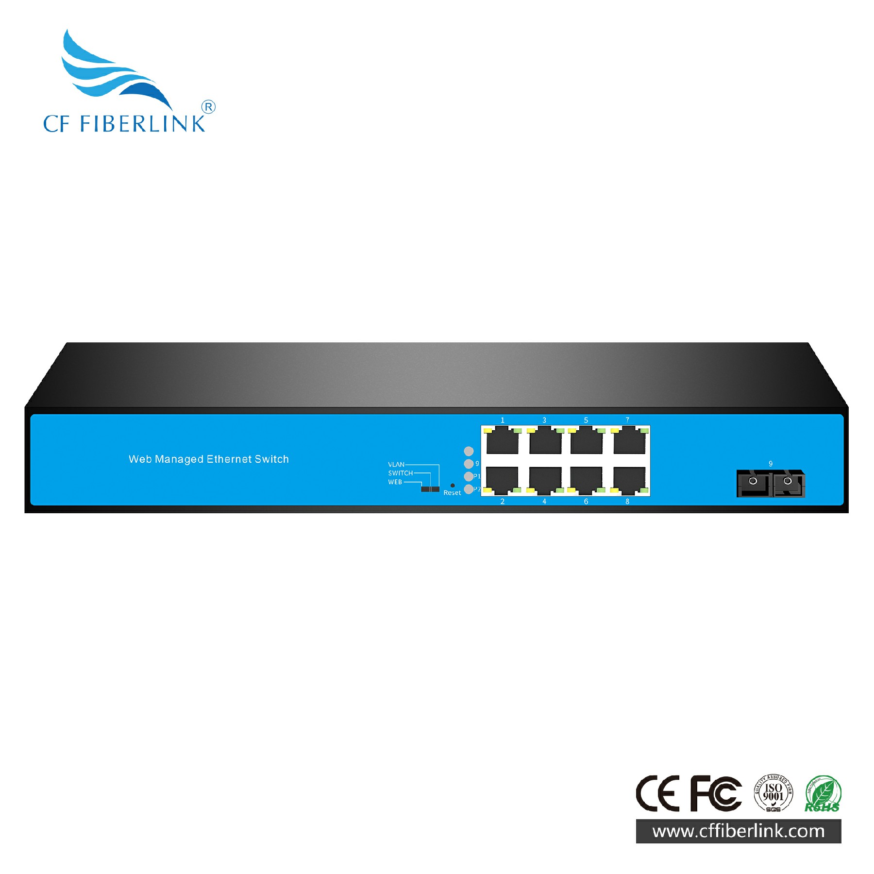 L2Web管理1光8电多模双纤  